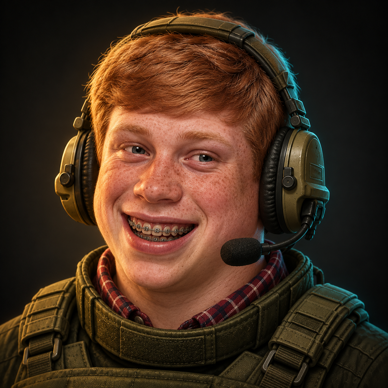 Bad Luck Brian in braces and tactical gear