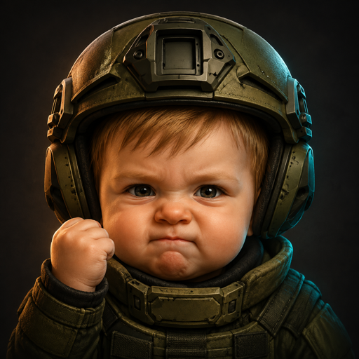 Success Kid in tactical gear pumping a fist
